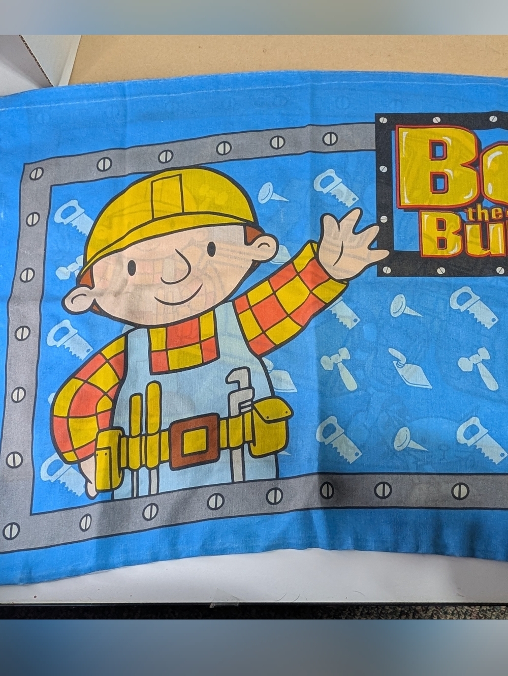 Bob the Builder Pillowcase 2001 Y2k Kids Double Sided